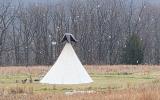 The tipi stands the harshest weathers