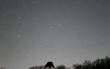 The tipi tent in a clear night. As we are far from big urban areas the stars can be seen very clearly