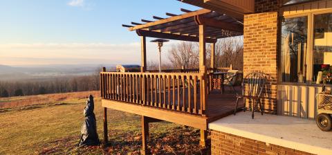 The deck overseeing the Oley Valley and mountains